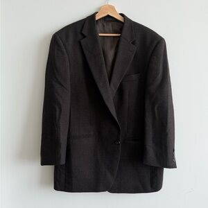 Lauren Ralph Lauren Wool Houndstooth Blazer Brown Classic Jacket